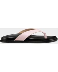 Stuart Weitzman - Mary Kate Leather Thong Sandals - Lyst