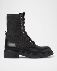 Fendi - Iconic Stretch Fabric Boots With Accents And 35 Cm Heel - Lyst
