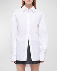 Jonathan Simkhai - Alfansa Long-Sleeve Button-Front Cotton Shirt - Lyst