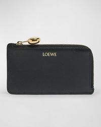 Loewe - Pebble Zip Leather Card Holder - Lyst