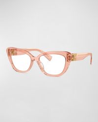 Miu Miu - Logo Acetate & Plastic Cat-Eye Glasses - Lyst