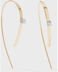 Lana Jewelry - Small Flat Forward Facing Hooked On Hoop Earrings With Diamonds - Lyst