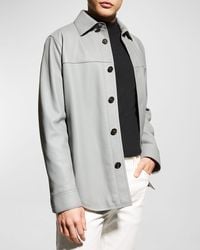 Brioni - Solid Deerskin Shirt Jacket - Lyst