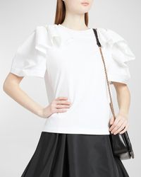 Alexander McQueen - Cut And Sew T-shirt With Ruffle Sleeves - Lyst