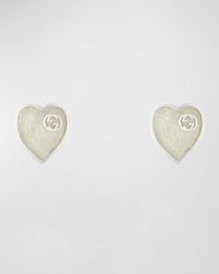 Gucci - Enamel Heart Stud Earrings - Lyst