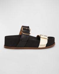 Gabriela Hearst - Wren Leather Dual-Buckle Slide Sandals - Lyst