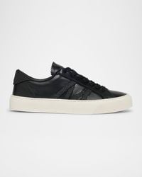 Moncler - Monaco 2 Low-Top Glitter Leather Sneakers - Lyst