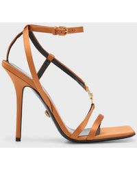 Versace - Medusa Satin Ankle-strap Sandals - Lyst