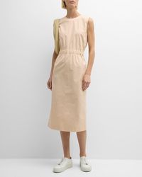 Fabiana Filippi - Sleeveless A-Line Cotton Poplin Midi Dress - Lyst