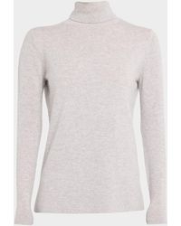Neiman Marcus - Cashmere Basic Turtleneck Top - Lyst