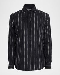 Brunello Cucinelli - Apos;S Cotton Geometric Stripe Slim-Fit Button-Down Shirt - Lyst