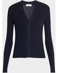 Peserico - Button-Down Rib Knit Cardigan - Lyst
