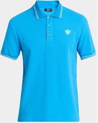 Versace - Pop Medusa Tipped Polo Shirt - Lyst
