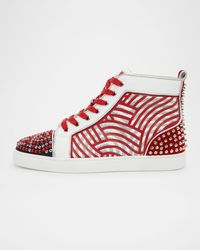 Christian Louboutin - Louis No Limit Gaagal High-Top Leather Sneakers - Lyst