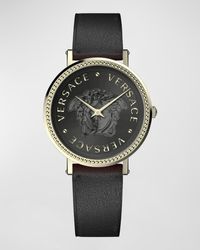 Versace - 37Mm V-Dollar Watch With Leather Strap - Lyst