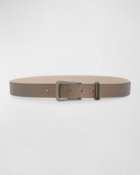 Brunello Cucinelli - Metallic Leather Belt With Monili Tab - Lyst