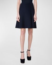Akris - Techno Neoprene Skirt With Asymmetrical Zip-Front Slit - Lyst