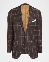 Kiton - Apos;S Windowpane Cashmere And Silk Single-Breasted Sport Coat - Lyst
