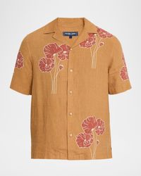 Frescobol Carioca - Roberto Floral Linen Short-Sleeve Shirt - Lyst