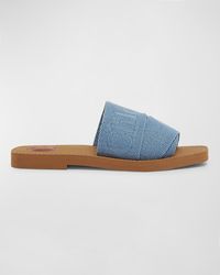 Chloé - X High Summer Woody Embroidered Logo Flat Sandals - Lyst