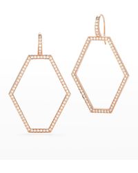 WALTERS FAITH - Keynes Rose Gold Medium Diamond Hexagonal Forward Facing Earrings - Lyst