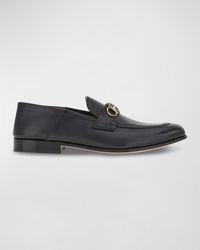 Ferragamo - Ottone Leather Slide Bit Loafers - Lyst