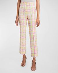 Santorelli - Roma Cropped High-Rise Plaid Tweed Pants - Lyst