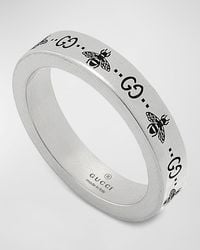 Gucci - GG And Bee Band Ring, 4mm - Lyst