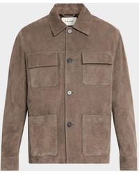 FRAME - Apos;S Taupe Suede Chore Coat - Lyst