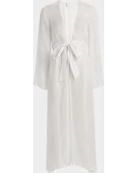 MILLY - Vince Pinstriped Cover-Up Robe - Lyst