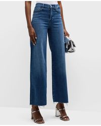 FRAME - Le Slim Palazzo Raw After Cropped Jeans - Lyst
