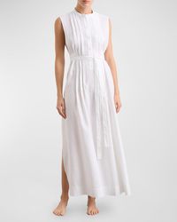 Bondi Born - Lucca Sleeveless Organic Linen Tie-Belt Maxi Dress - Lyst