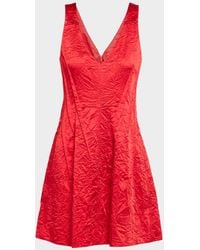 Jason Wu - Crushed Satin V-Neck Mini Dress - Lyst