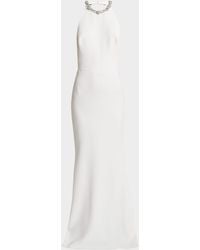 Givenchy - Crystal-Embellished Satin-Crepe Halterneck Gown - Lyst