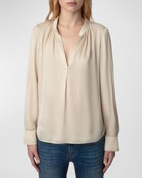 Zadig & Voltaire - Tink Satin Tunic Top - Lyst