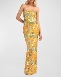HELSI - Serena Strapless Floral Sequin Column Gown - Lyst