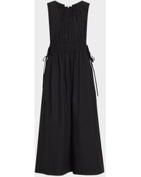 Lafayette 148 New York - Sleeveless Gathered-Waist Midi Dress - Lyst