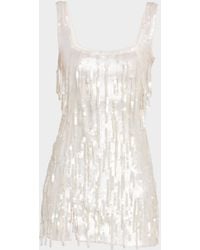 STAUD - Le Sable Sequined Fringe Mini Dress - Lyst