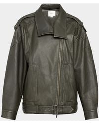 Vince - Oversized Leather Aviator Jacket - Lyst