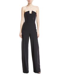 Black Halo Lena Tuxedo Strapless Jumpsuit - Black