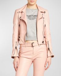 Tom Ford - Leather Crop Moto Jacket - Lyst