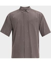Saint Laurent - Striped Silk Crepe De Chine Shirt - Lyst