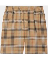 Burberry - Checked Jersey Shorts - Lyst