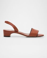 Manolo Blahnik - Patobar Leather Slingback Sandals - Lyst