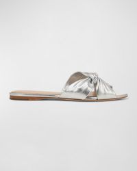 Veronica Beard - Seraphina Twisted Metallic Slide Sandals - Lyst