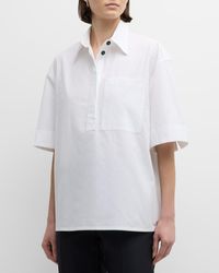 Jil Sander - Short-Sleeve Collared Cotton Shirt - Lyst