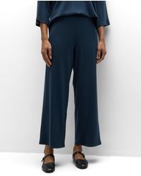 Eileen Fisher - Cropped Wide-Leg Ribbed Knit Pants - Lyst