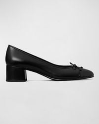 Tory Burch - Mixed Leather Cap-Toe Ballerina Pumps - Lyst