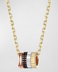 Boucheron - Quatre Mini Ring Pendant Necklace With Diamond And Brown Pvd - Lyst