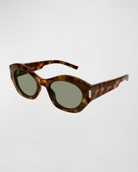 Saint Laurent - Bold Geometrique Cat Eye Sunglasses - Lyst